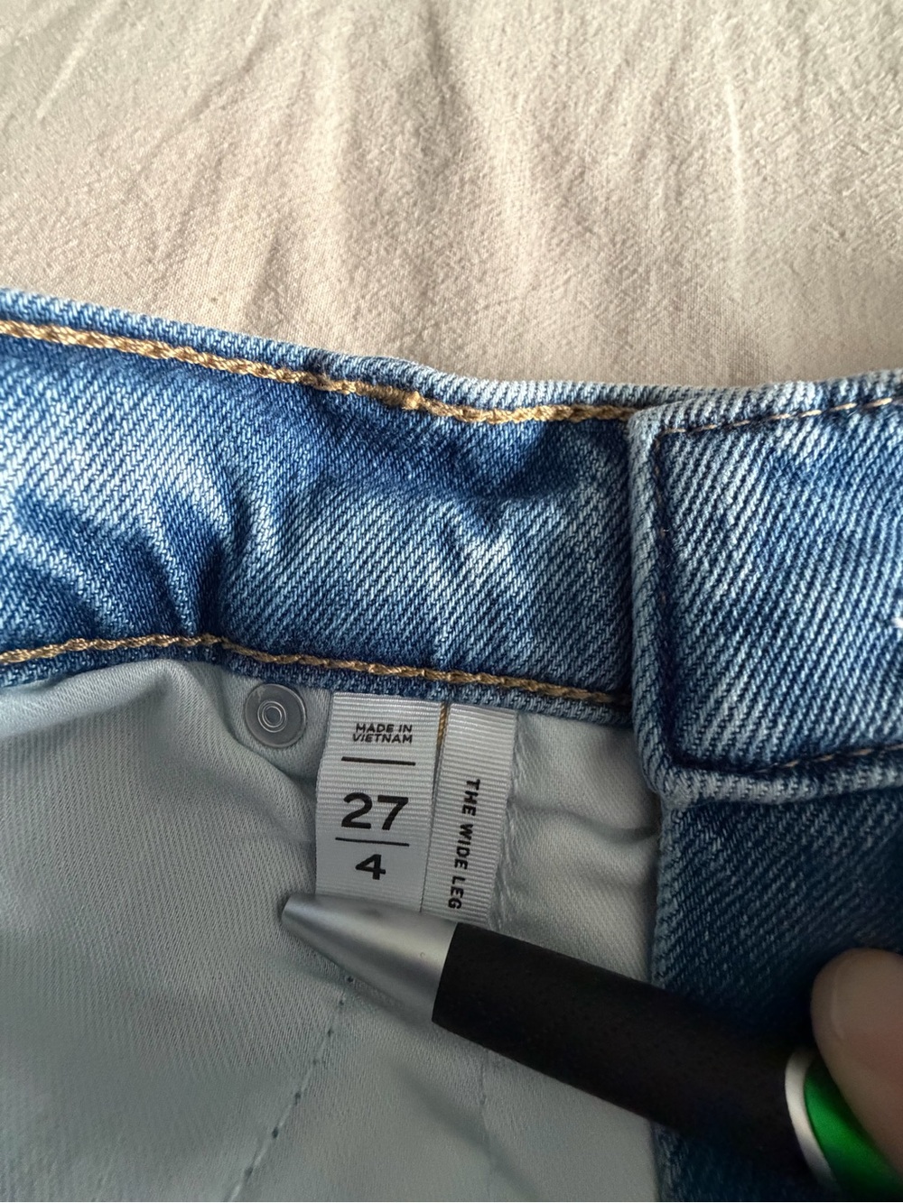 LOFT Wide Leg Jeans Size 27/4 High Rise Medium Light Blue Wash Denim - Picture 8 of 11